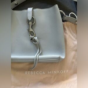 New with Dust Bag Rebecca Minkoff Grey Leather Small Chain-Link Tote